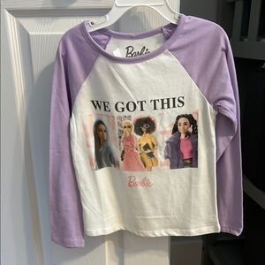 Barbie Kids' Purple and White Long Sleeve Shirt